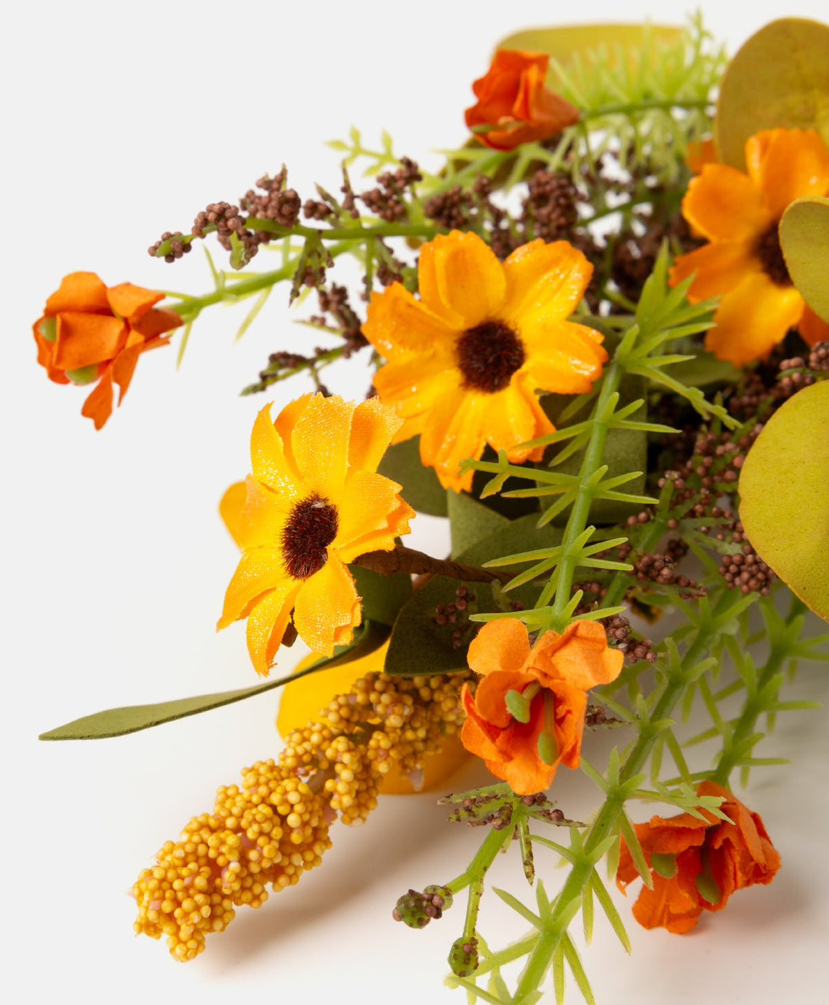 Autumn Decorative Branch with Artificial Flowers