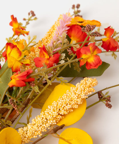 Autumn Decorative Branch with Artificial Flowers